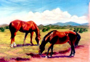 BZ and Skipper - Pastel Painting